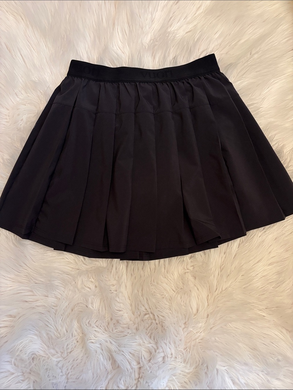 Vuori Black Pleated Skater Skirt